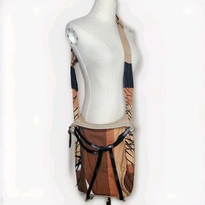 Thaddeus Dubois Leather Fabric Leather Harness‎ Crossbody Bag Purse Boho